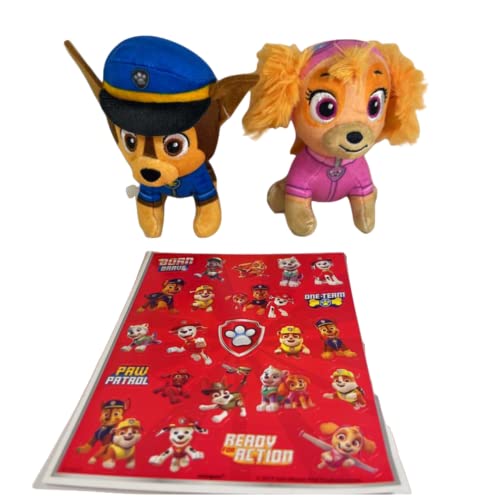 Bundle: Skye and Chase 5 inch Plush with Bonus Sticker Sheet