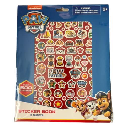 Paw patrol Sticker Book, 6 sheets - Over 500 Stickers for Party Favors, Crafts and other Art Projects
