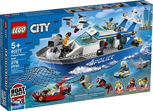 LEGO City Police Patrol Boat 60277 Building Kit; Cool Police Toy for Kids, New 2021 (276 Pieces)