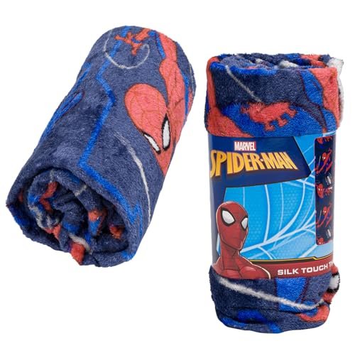 Northwest Spiderman Kids' Bed Silk Throw Blanket 40"" x 50"", Single, Blue, 91898