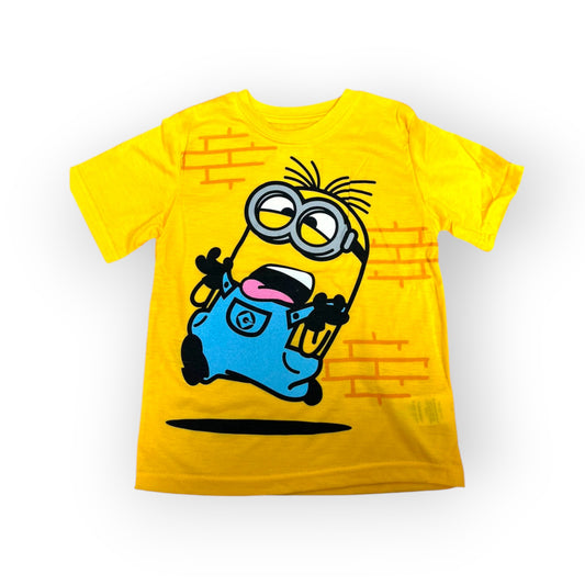 Minions Dave Funny Face Graphic Kids T-Shirt Fun and Colorful Tee Shirt, Comfortable and Stylish Yellow Short Sleeves (CA/US, Age, 4 Years, Yellow)